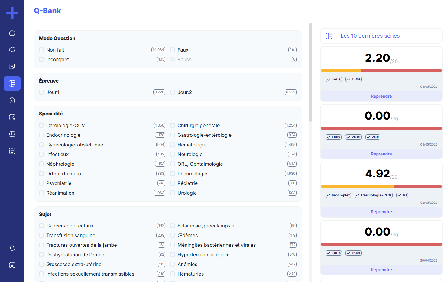 ECNplus+ banque de QCM